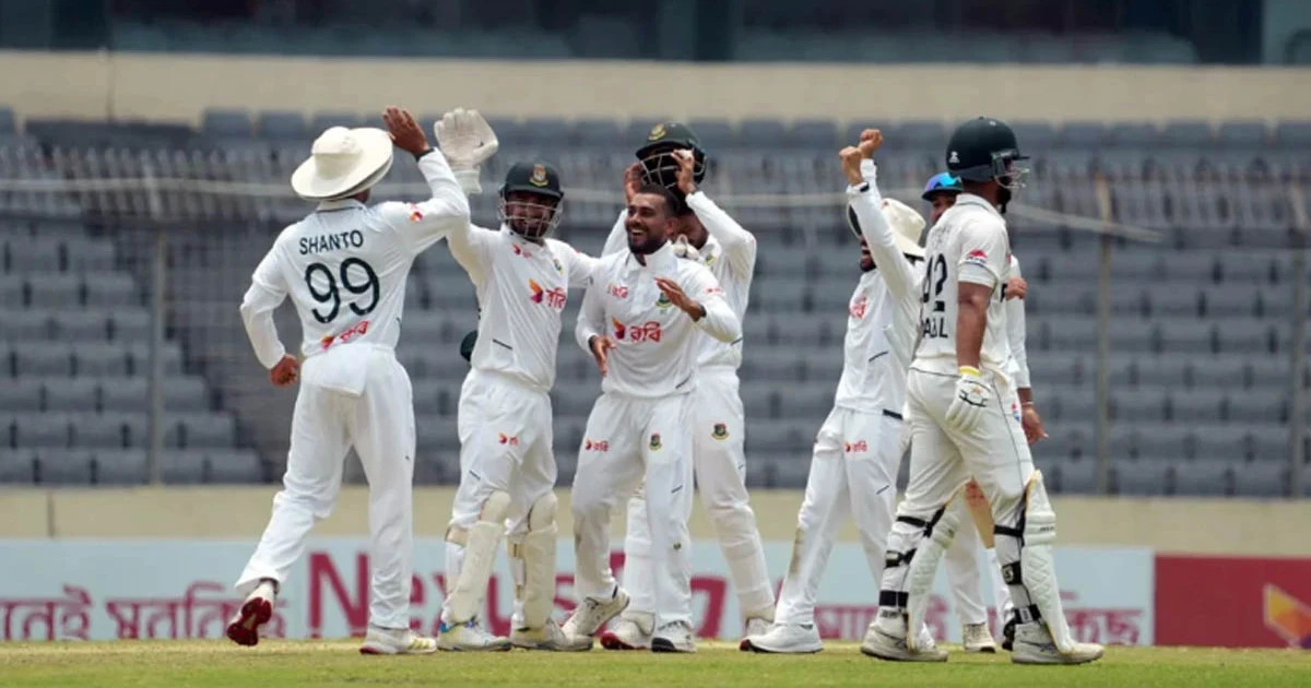 ২৩২ রানে অলআউট পাকিস্তান, ৪৬ রানের লিড পেলো বাংলাদেশ