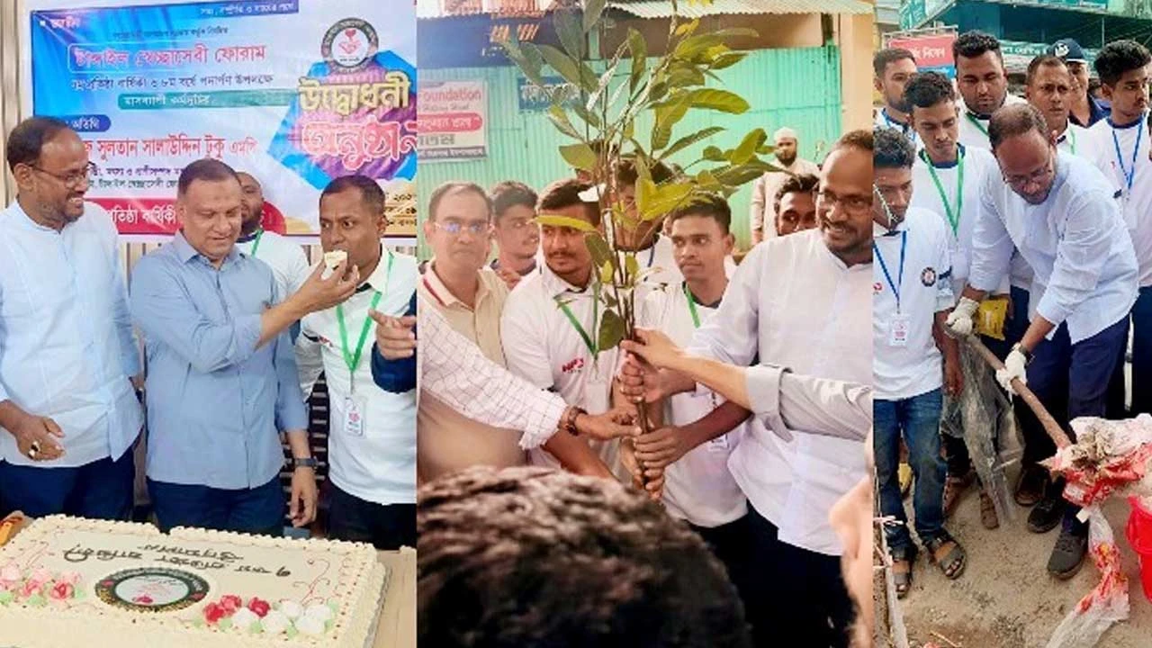 কেক কেটে টাঙ্গাইলে স্বেচ্ছাসেবী ফোরাম এর ৭ম প্রতিষ্ঠা বার্ষিকী উদযাপন