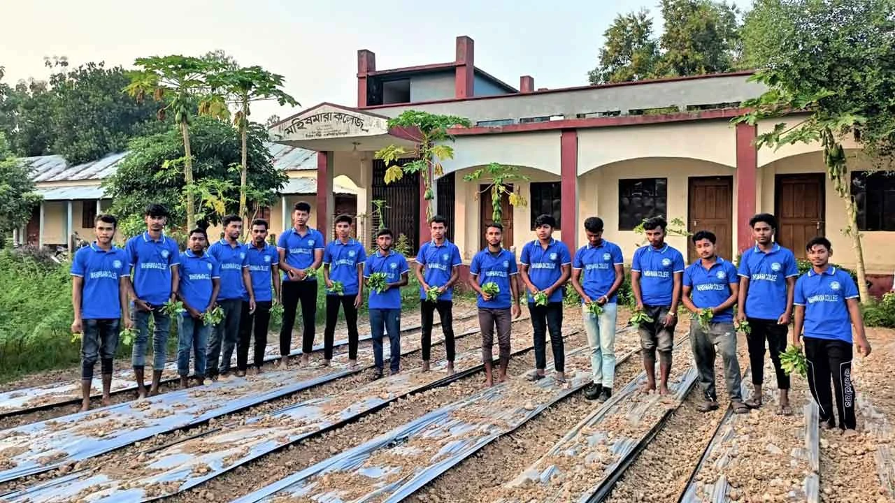 টাঙ্গাইলের মহিষমারা কলেজে খুন্তি-কোদালে তরুণদের নতুন বিপ্লব!