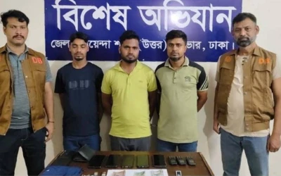 র‍্যাব পরিচয়ে ২৬ লাখ টাকা লুট; তিন ডাকাত গ্রেফতার