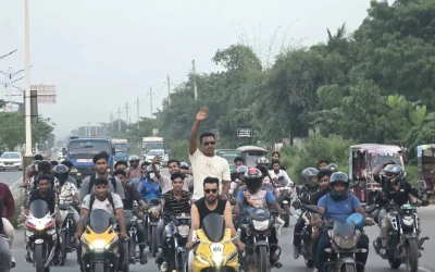 রূপগঞ্জে আওয়ামী লীগের নাশকতার বিরুদ্ধে ৩০০ ফিটে যুবদলের বাইক শোডাউন