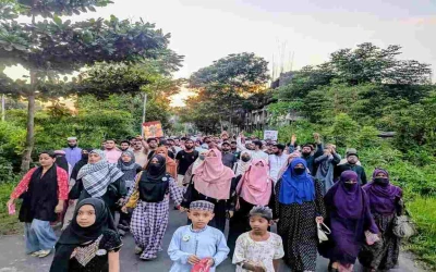 নোবিপ্রবিতে ইনকিলাব মঞ্চের ‘মার্চ ফর ইনসাফ’, হাদি হত্যার বিচারের দাবি